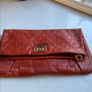 Marc Jacobs Embossed Leather Clutch - Coral